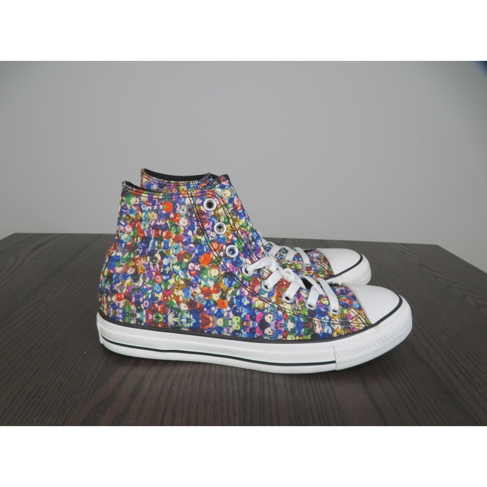 Converse Chuck Taylor All Star Shoes Women 10.5 Sequin High Top Sneakers 542476F